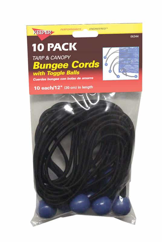 Keeper Black Bungee Cord Set 12 in. L x 0.1565 in. 1 pk Ace Hardware