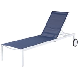 Mod Peyton White Aluminum Frame Armless Sling Chaise Lounge
