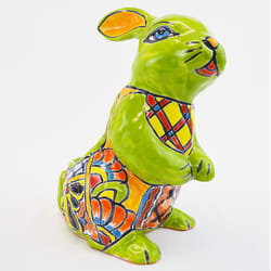 Avera Products Talavera 11.5 in. H X 7 in. W Ceramic Standing Rabbit Planter Multicolored