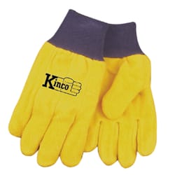 Kinco Men's Indoor/Outdoor Knit Wrist Chore Gloves Yellow XL 1 pair