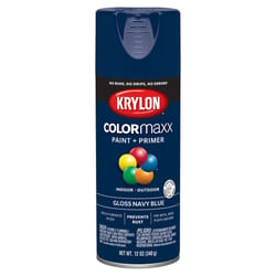 Krylon ColorMaxx Gloss Navy Blue Paint + Primer Spray Paint 12 oz