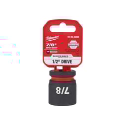 Milwaukee Shockwave 7/8 in. X 1/2 in. drive SAE 6 Point Standard Impact Socket 1 pc