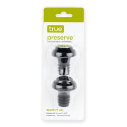 TRUE Preserve Black/Silver Plastic/Steel Vacuum Pump and Stopper Set