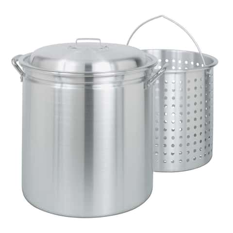 60 Quart Aluminum Stock Pot & Strainer Basket