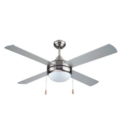 Black+Decker 52 in. Brushed Nickel Silver LED Indoor Ceiling Fan