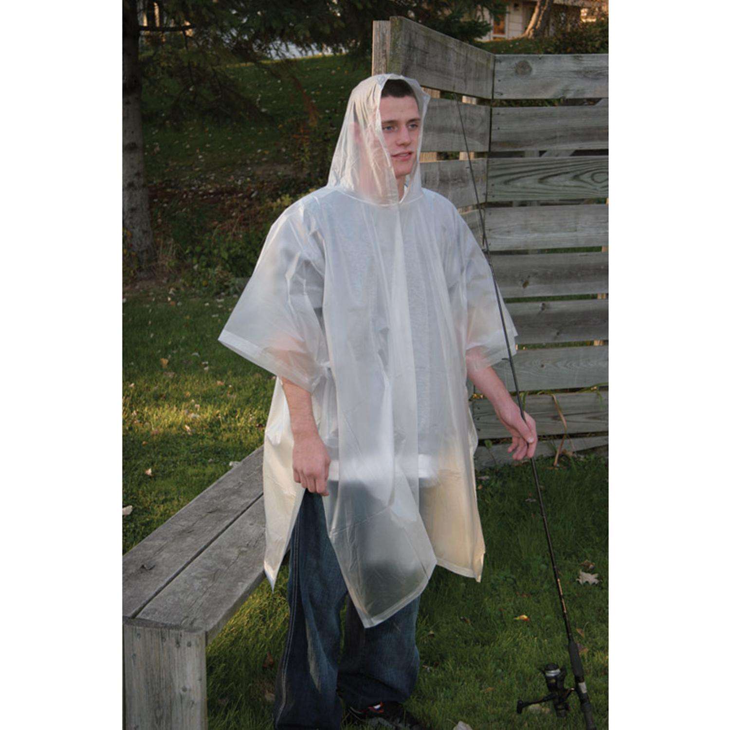 Boulder Creek Vinyl Rain Poncho, Clear, 50 x 80