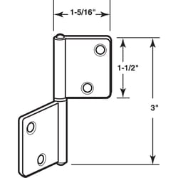 Prime-Line 3 in. L Brass-Plated Door Hinge 2 pk