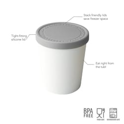 Tovolo Oyster Gray Plastic/Silicone Ice Cream Tub 32 oz