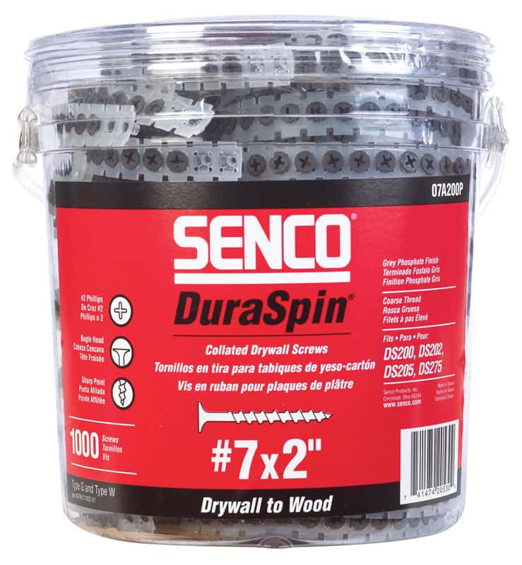 Senco DuraSpin No. 7 x 2 in. L Phillips Collated Drywall Screws 1000 pk