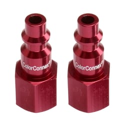 Legacy ColorConnex Aluminum/Steel Air Plug 1/4 in. Female 2 pc