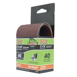 Gator 18 in. L X 3 in. W Aluminum Oxide Sanding Belt 40 Grit Extra Coarse 2 pc