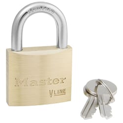Master Lock 1-1/2 in. W Brass 4-Pin Tumbler Padlock