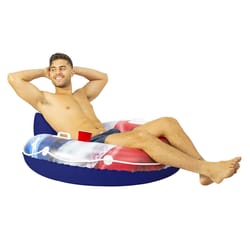 PoolCandy Multicolored PVC Inflatable Stars & Stripes Deluxe River Tube Pool Float Tube