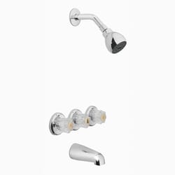 OakBrook Essentials 3-Handle Chrome Tub and Shower Faucet