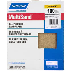 Norton MultiSand 11 in. L X 9 in. W 100 Grit Aluminum Oxide All Purpose Sandpaper 25 pk