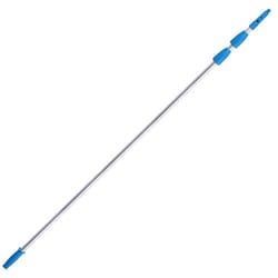 Unger Connect & Clean Telescoping 16 ft. L X 1 in. D Aluminum Extension Pole Silver/Blue