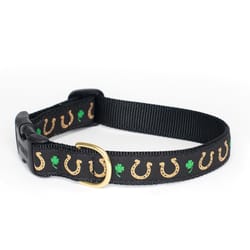 Up Country Black Horseshoes Nylon Dog Collar Small