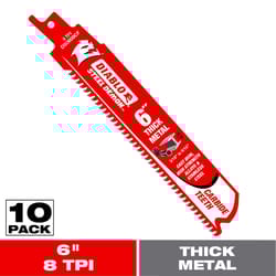 Diablo Steel Demon 6 in. Carbide Tipped Thick Metal Reciprocating Saw Blade 6/9 TPI 10 pk