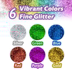Bazic Products Metallic Assorted Primary Glitter Shaker Exterior and Interior 0.25 oz