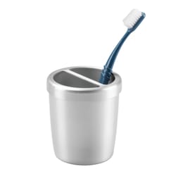 iDesign Brushed Silver Aluminum Toothbrush Holder