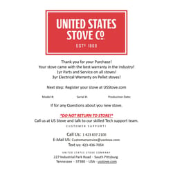 US Stove Caboose EPA Certified 1500 sq ft Coal Stove 40 lb. cap.