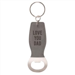 Pavilion Man Made Gray Stainless Steel Manual Love You Dad Keychain Bottle Opener