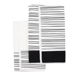 Pavilion Celebrating You White/Black Polyester Microfiber Butterfly Tea Towel 2 pk