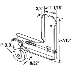 Prime-Line 1 in. D X 1/4 in. L Mill Aluminum/Nylon/Steel Roller Assembly 1 pk