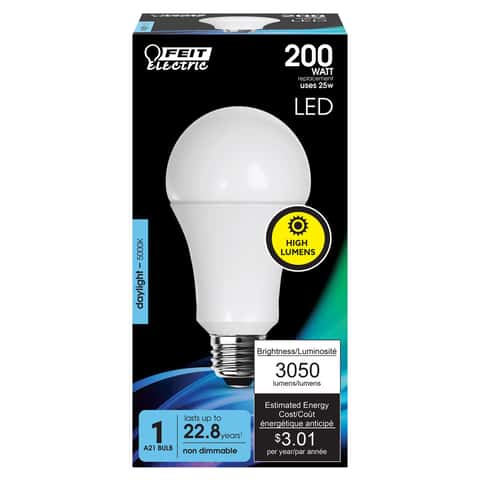 Feit A21 E26 Medium LED Bulb Daylight 200 Watt Equivalence 1 pk