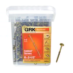 GRK Fasteners UberGrade No. 8 X 2-1/2 in. L Star Self-Tapping Cabinet Screws 330 pk