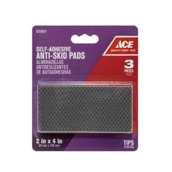 Ace Rubber Self Adhesive Non-Skid Pads Black Rectangle 2 in. W X 4 in. L 3 pk