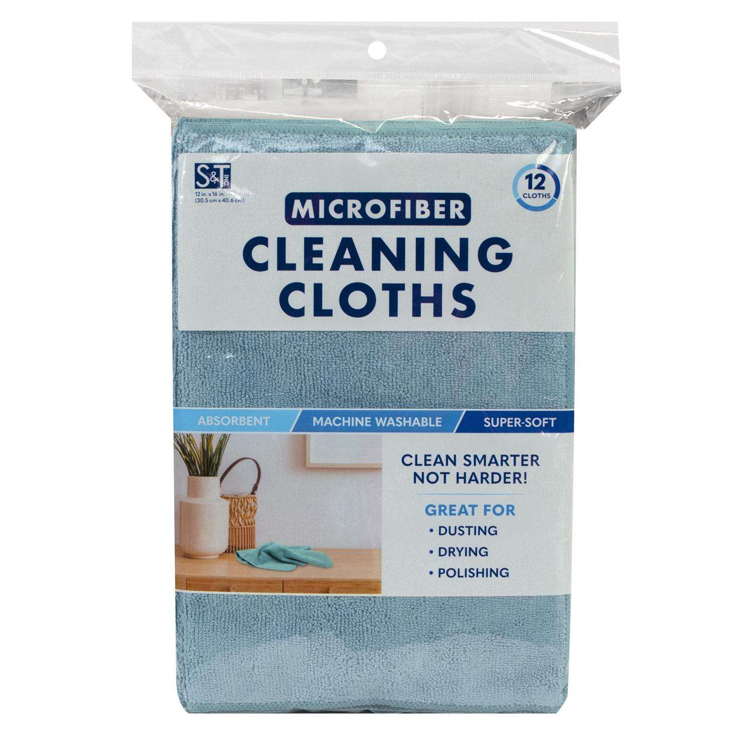 Schroeder & Tremayne Microfiber Cleaning Cloth 12 in. W X 16 in. L 12 pk Ace Hardware