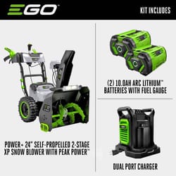 EGO Power+ Peak Power SNT2416 24 in. Two stage 56 V Battery Snow Blower Kit (Battery & Charger) W/ 2-IN-1 CHUTE ADJUSTMENT & (2) 10AH BATTER