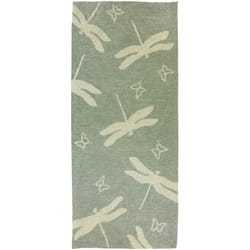 Homefires 26 in. W X 60 in. L Green/Tan Dragonfly Field Accent Rug