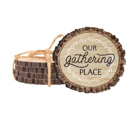 P Graham Dunn 4.25 in. H X 4 in. L Multicolored Wood Barky Coaster
