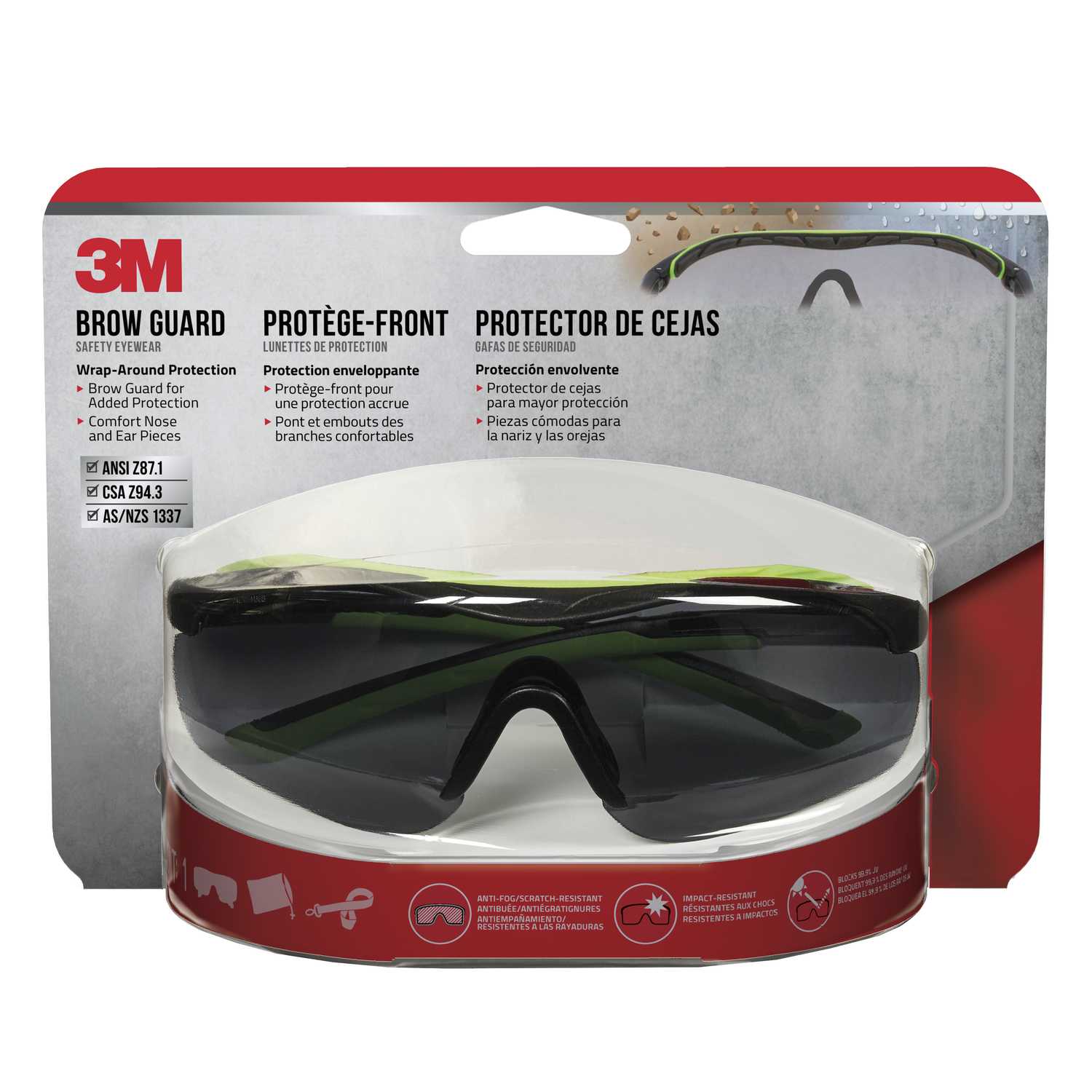 3M AntiFog Gray Safety Glasses 1 pc. Gray Ace Hardware