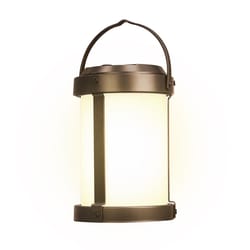 Feit OneSync 4 in. Solar Power Metal Round Bronze Hanging Lantern