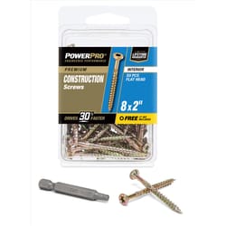 HILLMAN Power Pro No. 8 X 2 in. L Star Coarse Wood Screws 50 pk