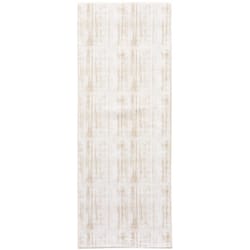 Cozy Living 21 in. W X 54 in. L Brown/White Golden Threads Polyester Accent Rug