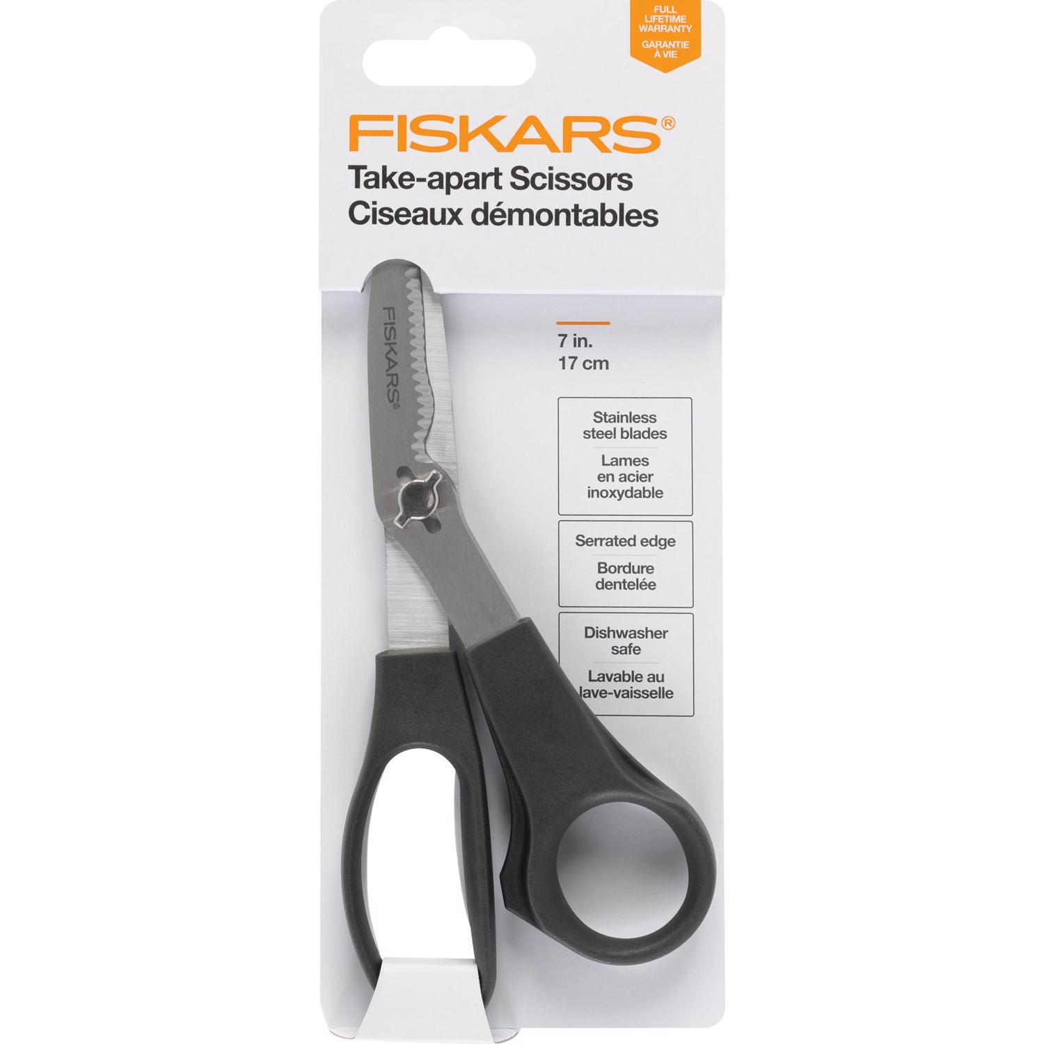 Fiskars Multi-Purpose Garden Snips - 8 Garden Shears with Sheath and  SoftGrip Handle - Straight Edge, Serrated Edge, Wire Cutter - Yard and  Garden