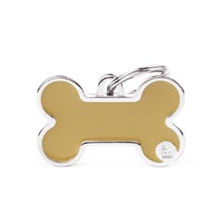 MyFamily Basic Handmae Brown Bone Aluminum Dog Pet Tags Large