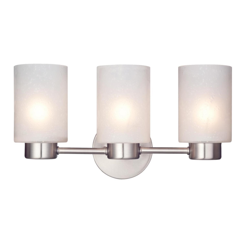 Photos - Chandelier / Lamp Westinghouse Sylvestre 3-Light Brushed Nickel Gray Cylindrical Wall Sconce 