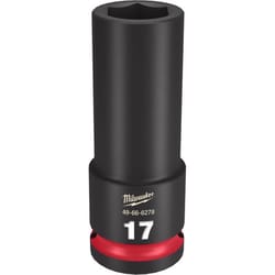 Milwaukee Shockwave 17 mm X 1/2 in. drive Metric/SAE 6 Point Deep Impact Socket 1 pc