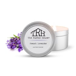 The Rustic House Silver French Lavender Scent Travel Candle 4 oz