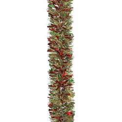 Holiday Trims 4 in. D X 10 ft. L Deluxe Tinsel Garland