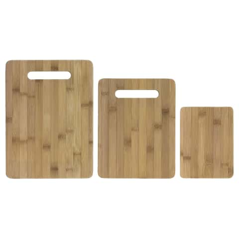 3-Piece Bamboo Cutting Board Set, 13 x 9-1/2, 11 x 8-1/2 and 8 x 6