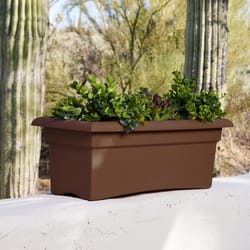 Bloem Terrabox 9.8 in. H X 11.7 in. W X 26.3 in. D Resin Veranda Planter Chocolate