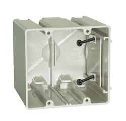 Allied Moulded SliderBox New and Old Work 42 cu in Square Polycarbonate 2 gang Outlet Box Beige