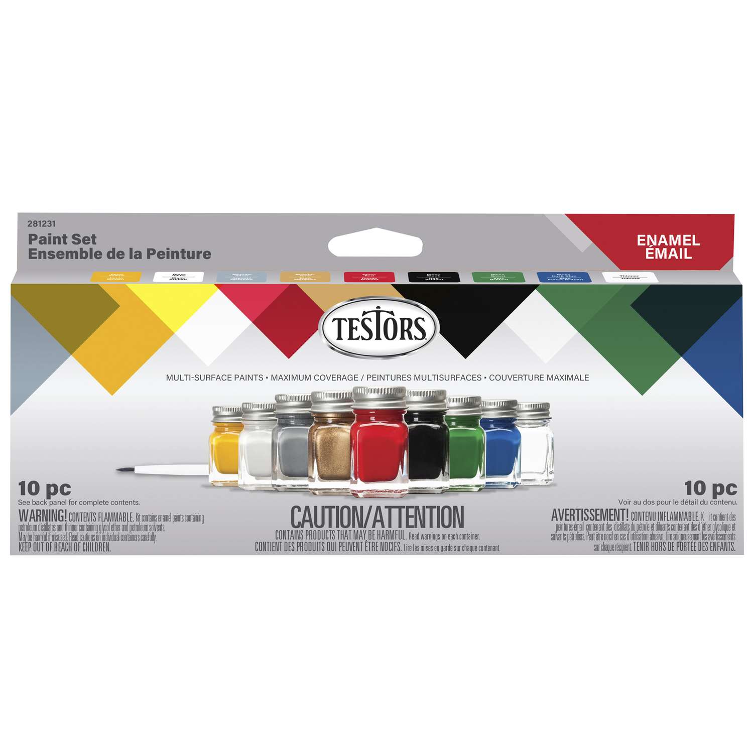 Testors Assorted SolventBased Enamel Paint Exterior and Interior 0.25