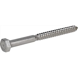 HILLMAN 5/16 in. X 4 in. L Hex Stainless Steel Lag Screw 25 pk